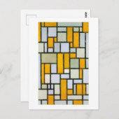 コンポジション黄色とグレー、モンドリアン ポストカード (正面/裏面)