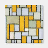 コンポジション黄色とグレー、モンドリアン マグネット (正面)