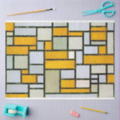 コンポジション黄色とグレー、モンドリアン 薄葉紙 (クラフト)