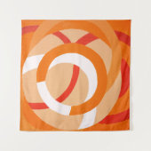 コンポジションNo. 43 – オレンジ色モノクロ タペストリー (正面(横))