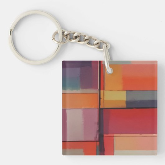 コンポジティモダンング抽象芸術アートワーク キーホルダー (正面)