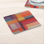 コンポジティモダンング抽象芸術アートワーク スクエアペーパーコースター (アングル)