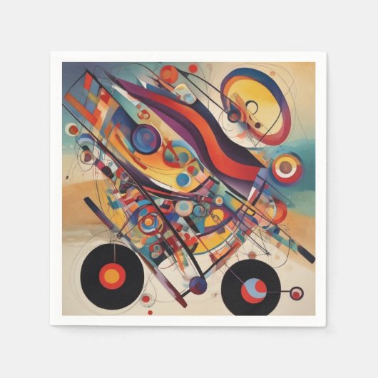 コンポジティモダンング抽象芸術アートワーク スタンダードカクテルナプキン (正面)