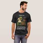 コンポスト行きだね カエル 園芸 おもしろ Tシャツ (正面フル)