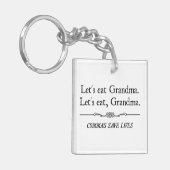 コンマが生命を救う祖母を食べよう キーホルダー (正面左)