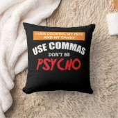 コンマのおもしろいな文法英語の先生を使用して下さい クッション (ブランケット)