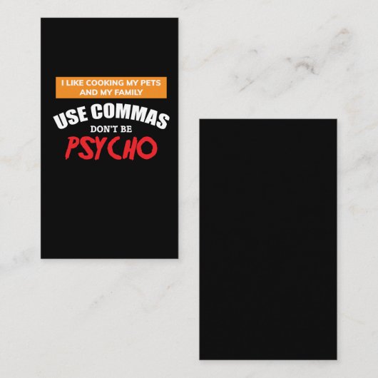 コンマのおもしろいな文法英語の先生を使用して下さい 名刺 (正面/裏面)