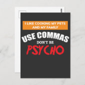 コンマ文法おもしろい英語先生を使用 ポストカード (正面/裏面)