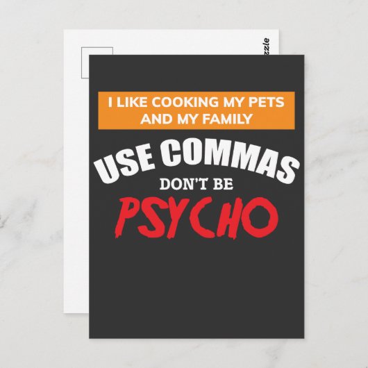 コンマ文法おもしろい英語先生を使用 ポストカード (正面/裏面)