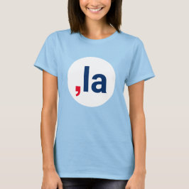 コンマLaカマラおもしろいの発音ホワイトドット Tシャツ