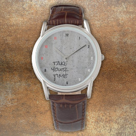 コンモダンクリート、黒、白、赤 腕時計