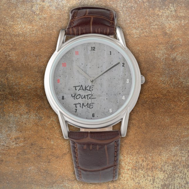 コンモダンクリート、黒、白、赤 腕時計 (クリエイターアップロード済み)