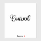 コンラッド名 – 手書き書道 シール (シート)