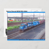 コンレールの精神 – GP38 - PRR #2943 in Blue 絵を描 ポストカード (正面/裏面)