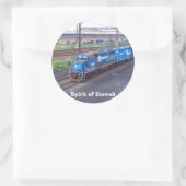 コンレールの精神 – GP38 - PRR #2943 in Blue 絵を描 ラウンドシール (バッグ)