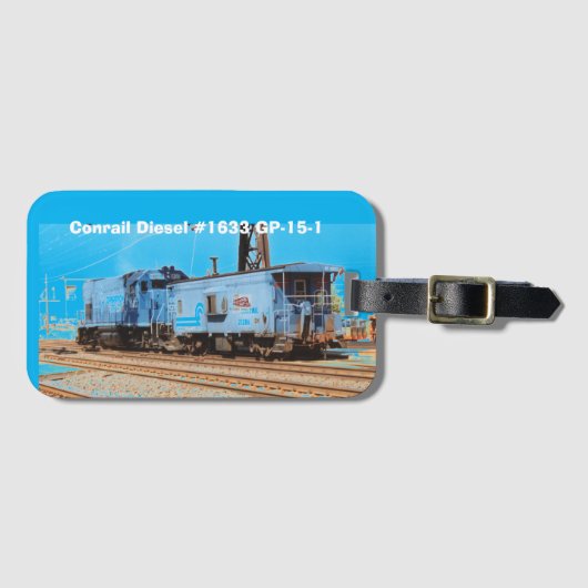 コンレールディーゼル#1633 GP-15-1およびカボース           ラゲッジタグ (正面横)