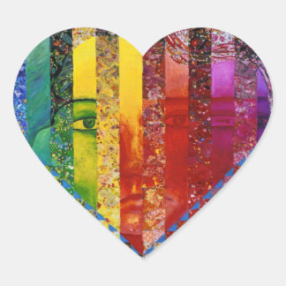 コンンドラムI -抽象芸術レインボーウーマン女神 ハートシール