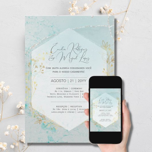 コンヴェカイトカザメントオウロアズールトゥルクエサポルトガル 招待状