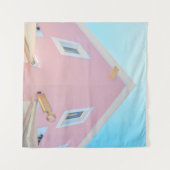 コン絵を描絵を描クリート建築物 タペストリー (正面(横))