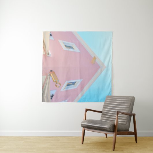 コン絵を描絵を描クリート建築物 タペストリー (インサイチュ(横))