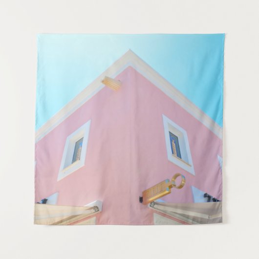 コン絵を描絵を描クリート建築物 タペストリー (正面)