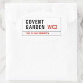 コヴェントガーデンロンドン通りサイン 楕円形シール (バッグ)