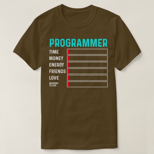 コーおもしろいダ・プログラマー・ソフトウェア開発者 Tシャツ (デザイン正面)