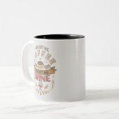 コーおもしろいヒーはワインかもしれない ツートーンマグカップ (正面左)