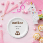 コーおもしろいヒーを飲むと絵文字のフレーズがウンチになる ペーパープレート (パーティー)