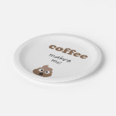 コーおもしろいヒーを飲むと絵文字のフレーズがウンチになる ペーパープレート (アングル)