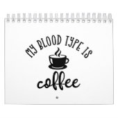 コーおもしろいヒー好きのデザイン。私の血液型はコーヒー カレンダー (カバー)