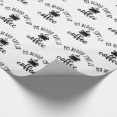 コーおもしろいヒー好きのデザイン。私の血液型はコーヒー ラッピングペーパー (角)