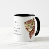 コーおもしろいヒー、カフェイン、姿勢と睡眠時フクロウ マグカップ (正面右)