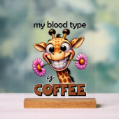 コーおもしろいヒ血液型ワードアート・キリン アクリルサイン (ニュートラル)