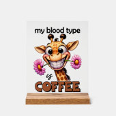 コーおもしろいヒ血液型ワードアート・キリン アクリルサイン (正面)