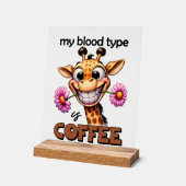 コーおもしろいヒ血液型ワードアート・キリン アクリルサイン (傾斜)