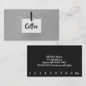 コーぶら下がったヒー·パンチ·カードの向こうにあるノート ロイヤリティカード (正面/裏面)