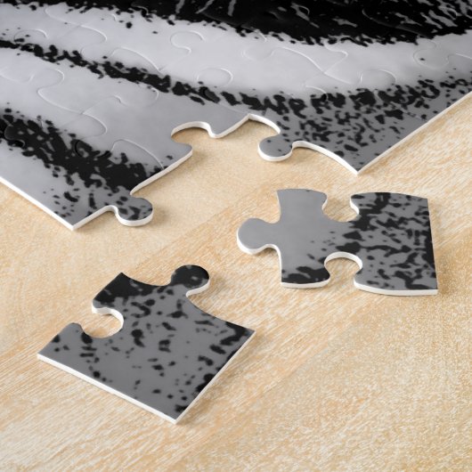 コーやる気を起こさせるルタイガー白黒 ジグソーパズル (側面)