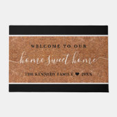 コーア素朴ファミリーネームホームスウィートホームウェルカム ドアマット (正面)