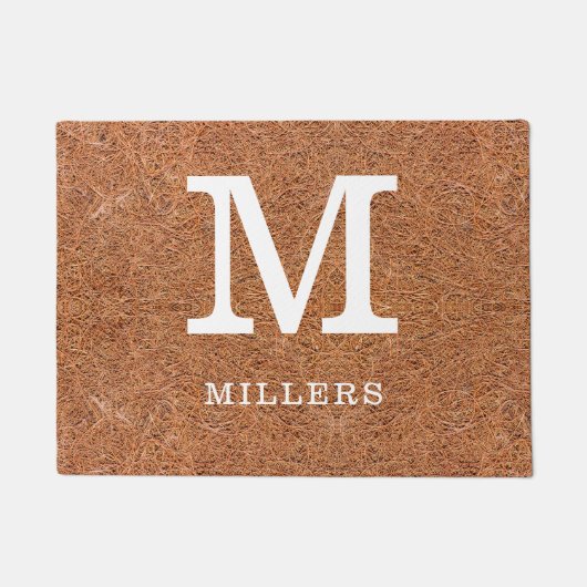 コーア素朴ファミリーネームモノグラムイニシャル ドアマット (正面)