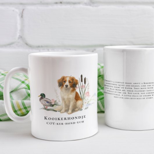 コーイケルホンディエ 水彩画の犬 コーヒーマグカップ