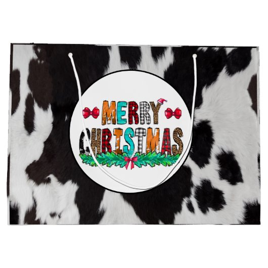 コーウィド白黒メリークリスマスラージ抱き枕 ラージペーパーバッグ (裏面)