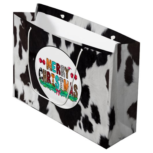 コーウィド白黒メリークリスマスラージ抱き枕 ラージペーパーバッグ (正面アングル)