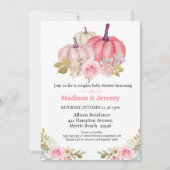 コーエドカボンプキンピンクガールズベビーシャワー招待状 招待状 (正面)