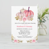 コーエドカボンプキンピンクガールズベビーシャワー招待状 招待状 (スタンド正面)