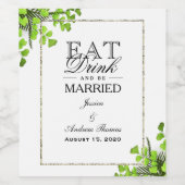 コーエレガントナー・ファーン結婚デコレーション ワインラベル (シングルラベル)