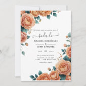 コーエレガントルスペインのフローラ春の結婚式 招待状 (正面)