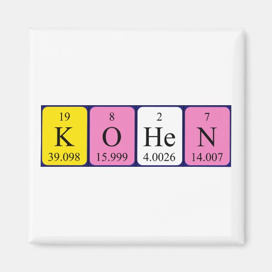 コーエン周期表名磁石 マグネット (正面)