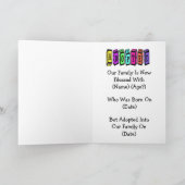 コーカサスの漫画ベビーの採用発表カード 案内状 (内部)