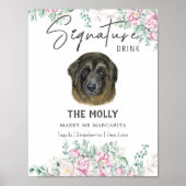 コーカサスの羊飼い犬の署名ドリンクの看板 ポスター (正面)